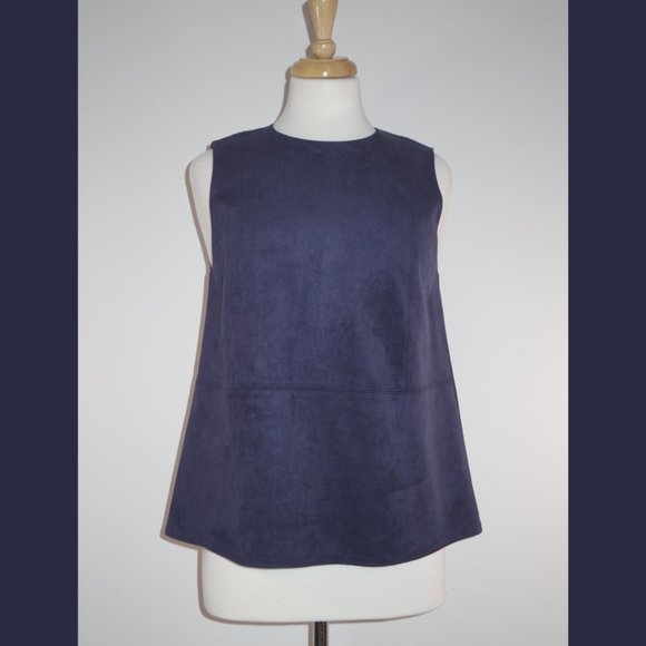 Babaton Tops - Aritzia Babaton Navy Suede Top - Size M